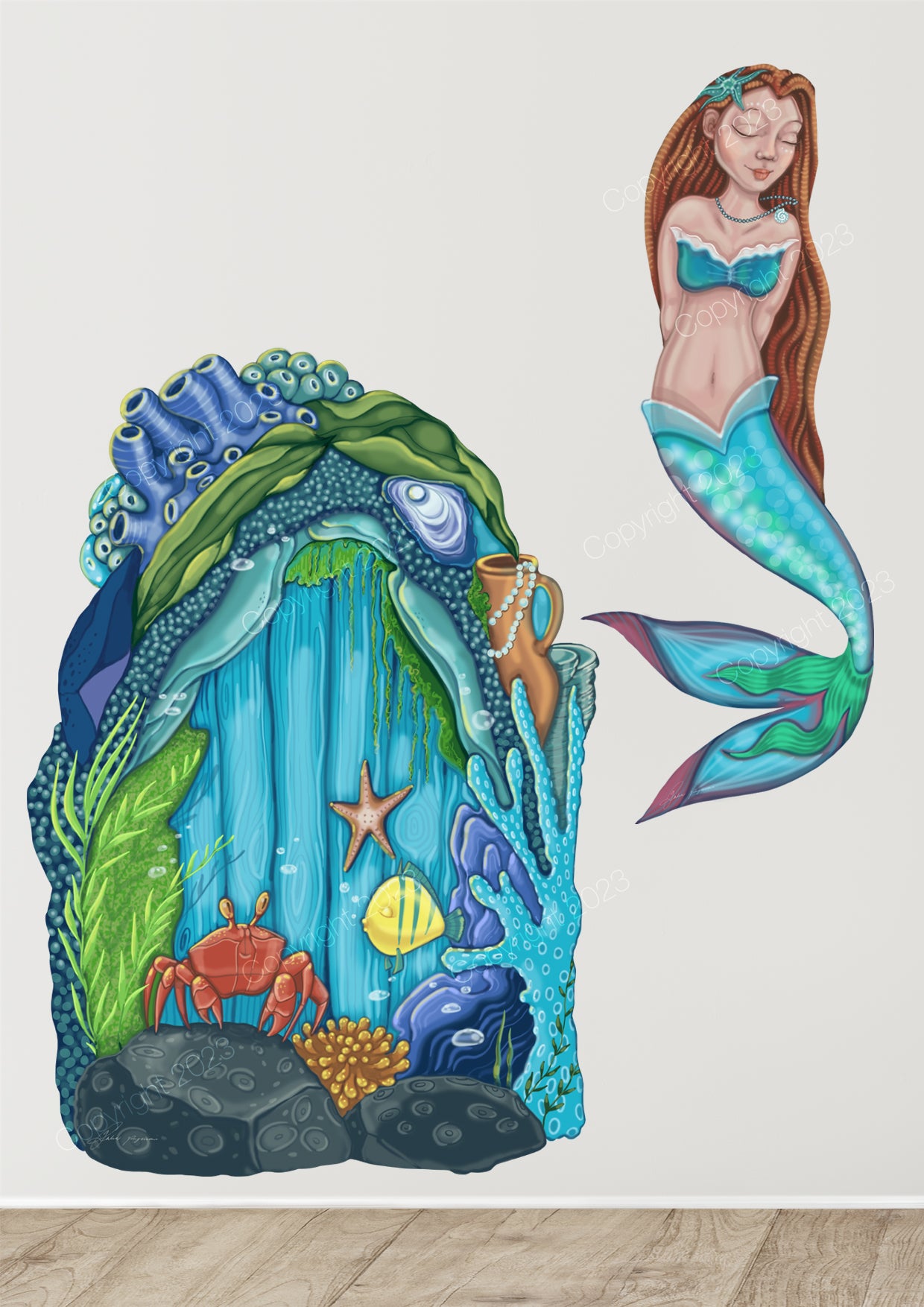 Little mermaid removable wall decals