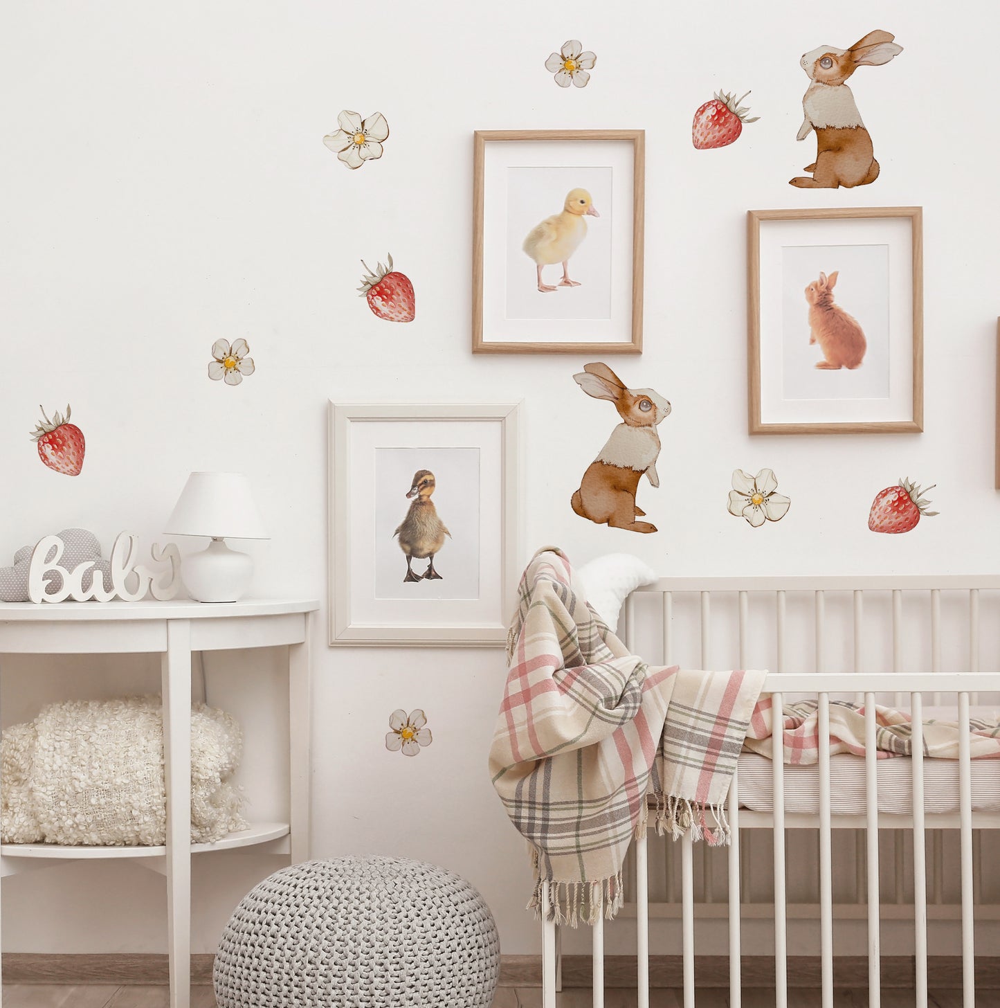 Bunny & Strawberry wall decal