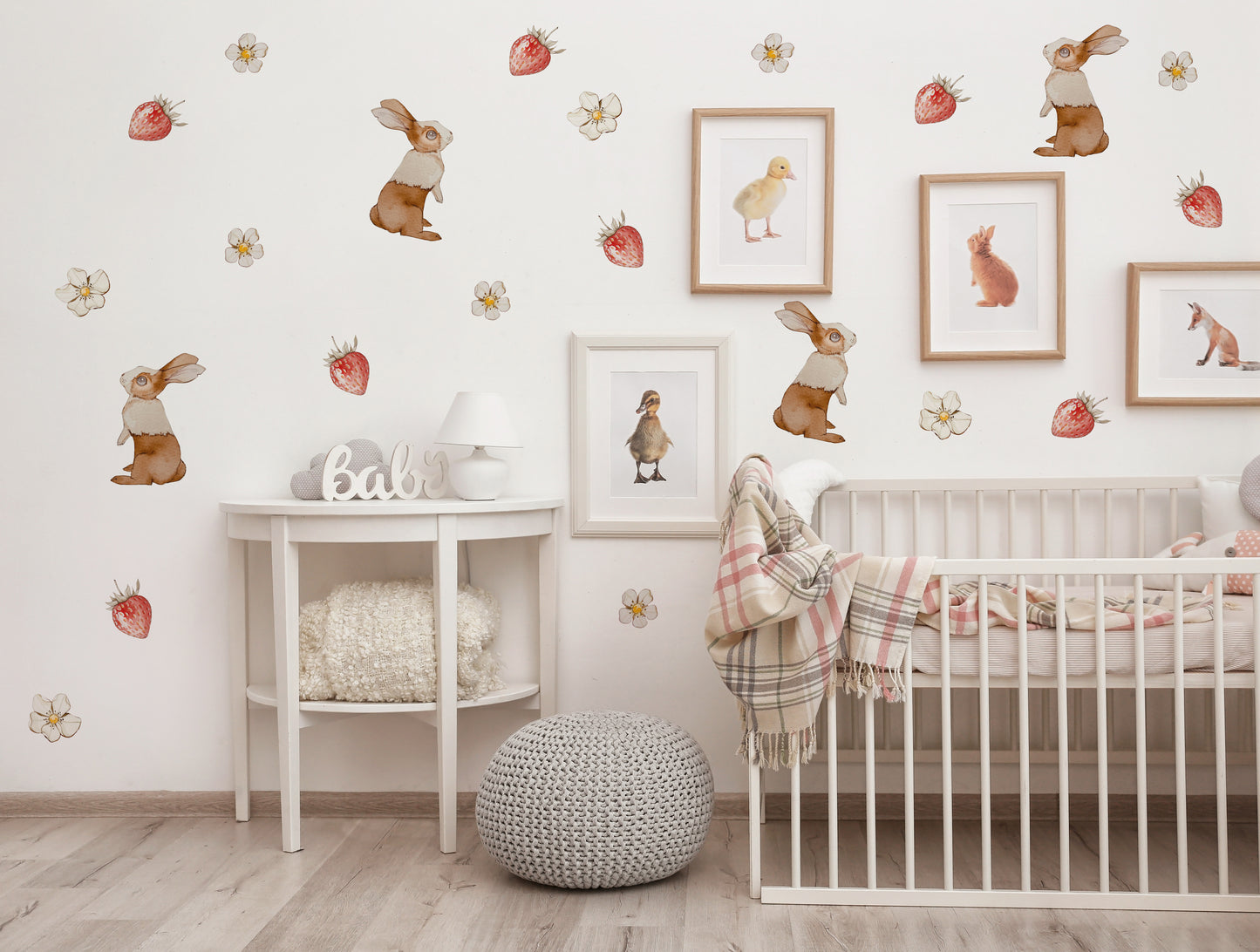 Bunny & Strawberry wall decal