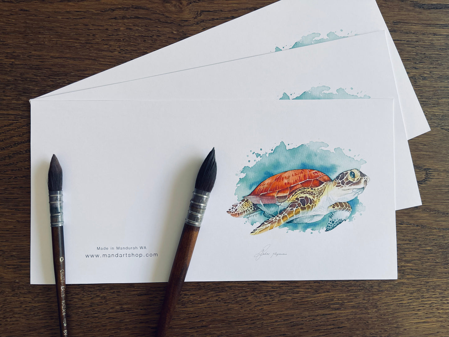 Sea turtle art card sets