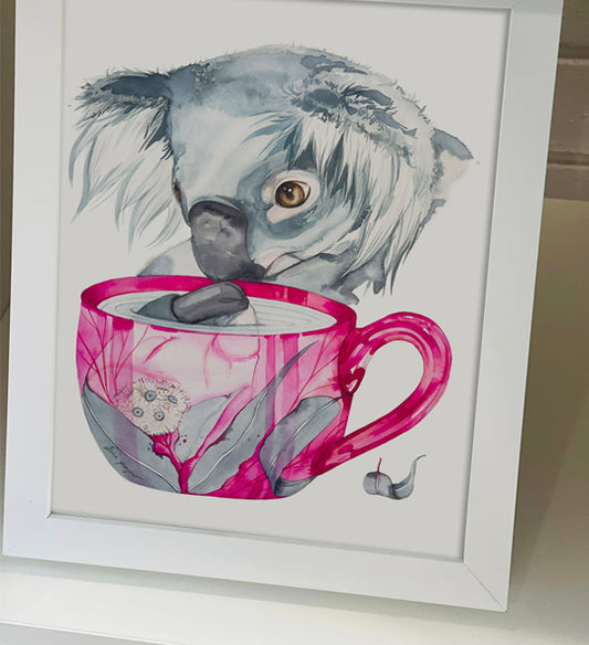 Koala mug watercolour illustration print