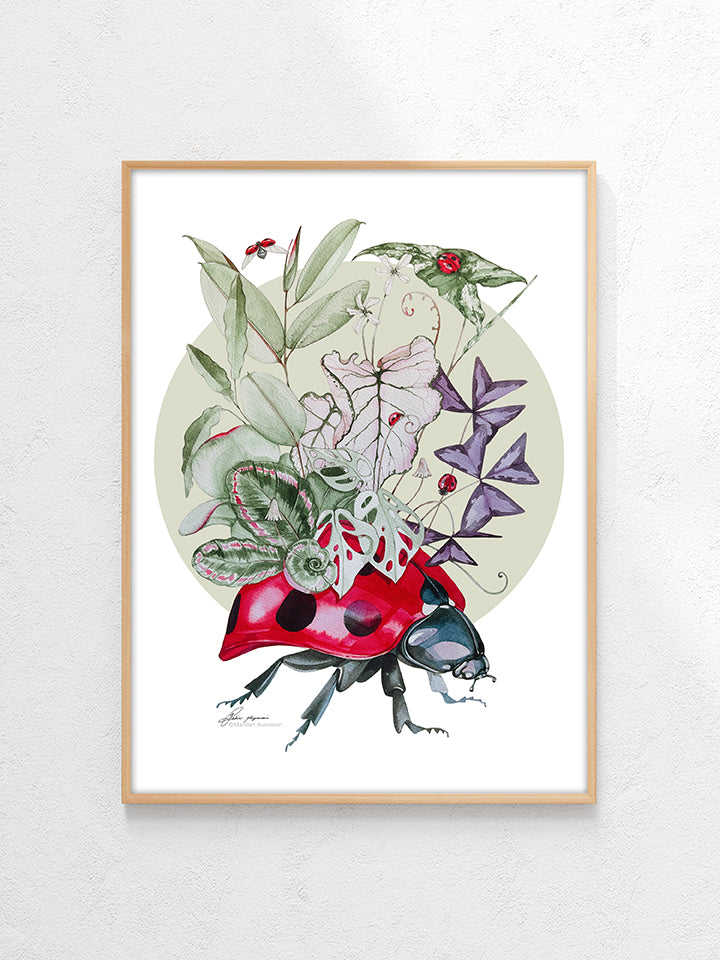 Ladybug watercolour print