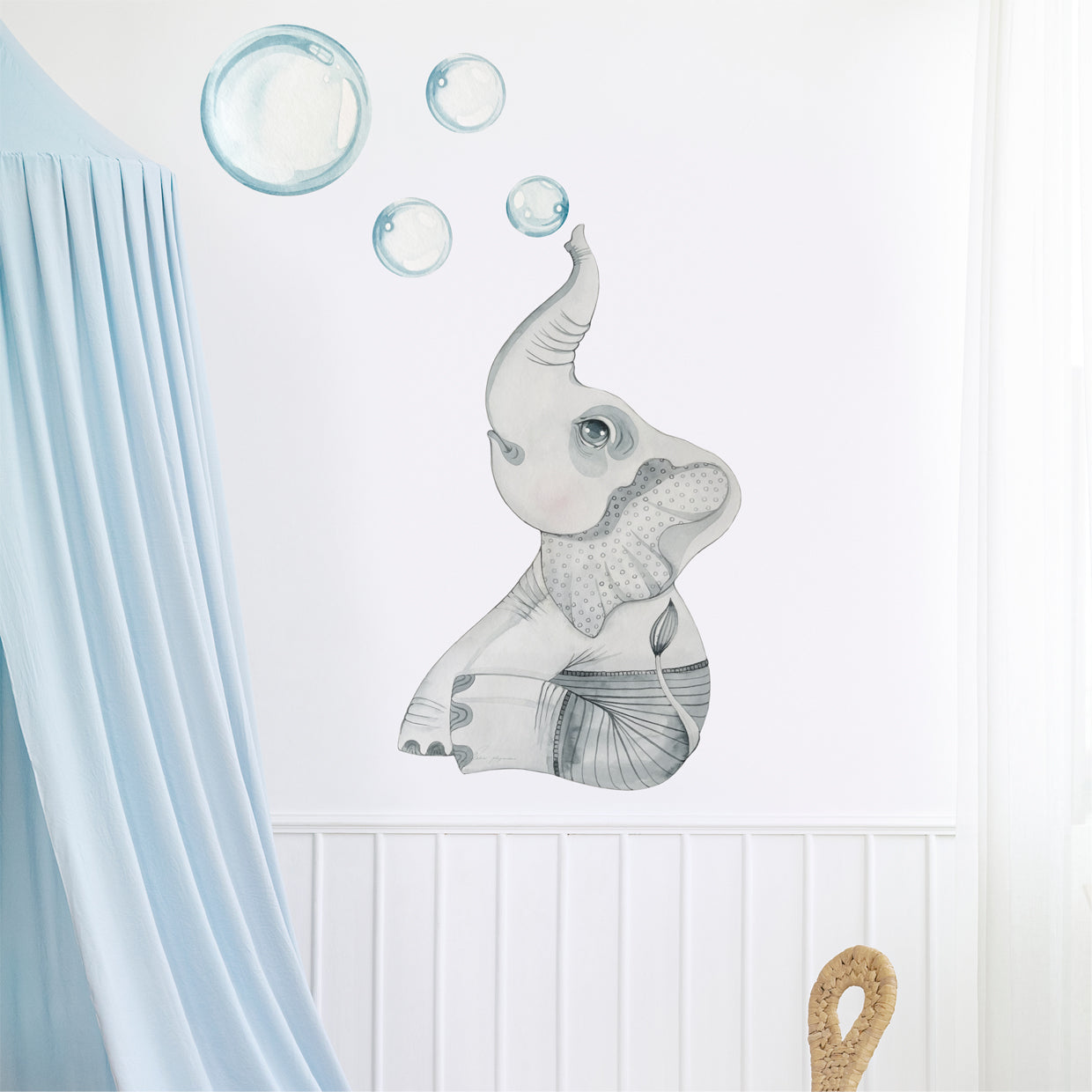 Day dream elephant removable and reusable wall decal