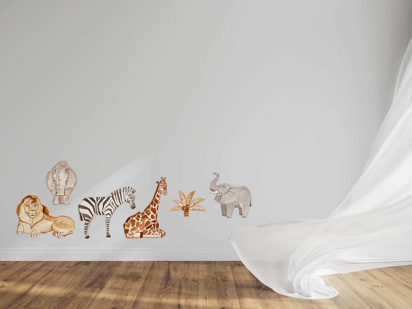 Safari animals removable wall decal