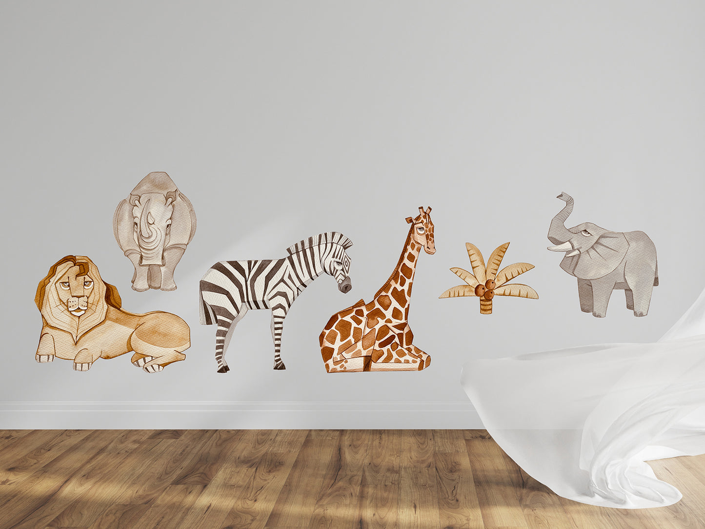 Safari animals removable wall decal