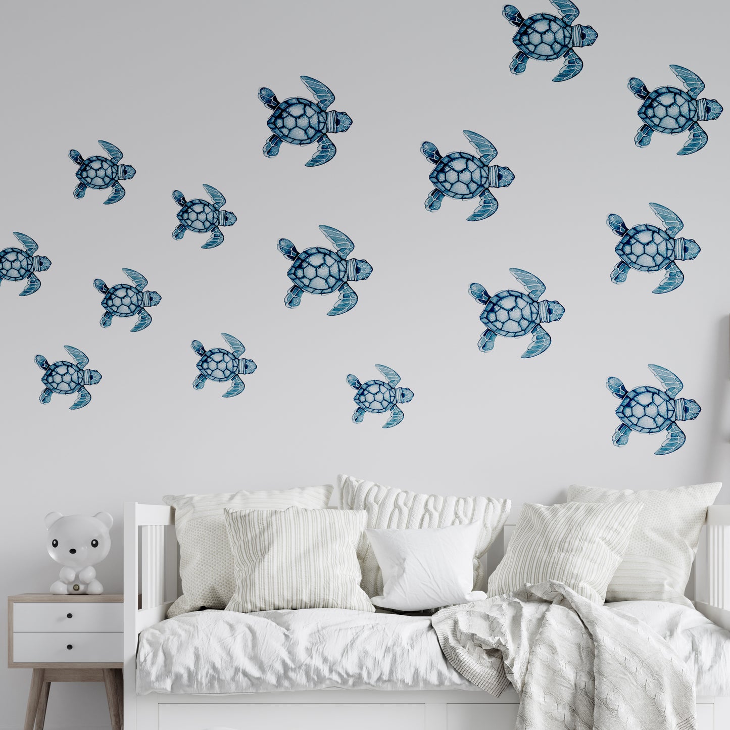 Baby turtles fabric removable and reusable wall decal