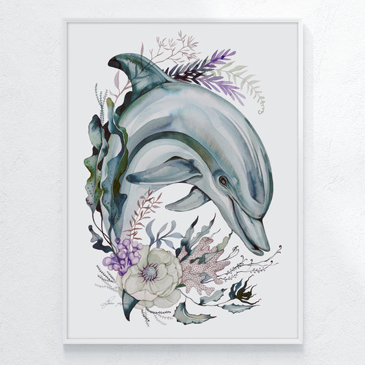 Mandurah dolphin watercolour print