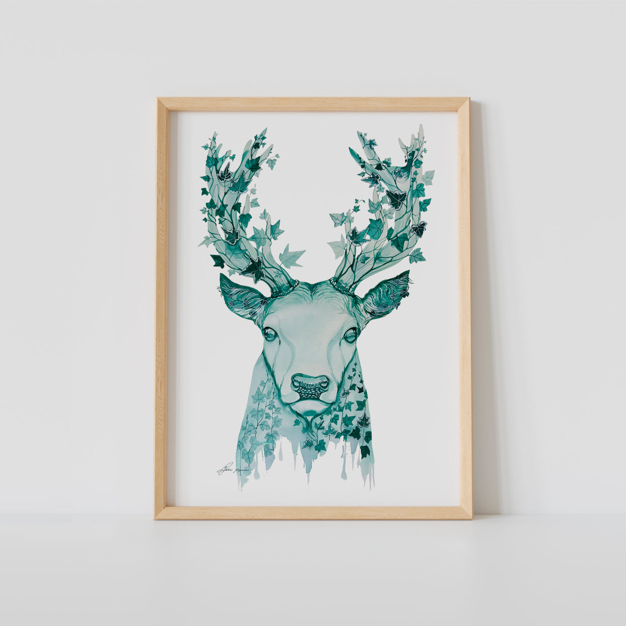 Ivy the deer watercolour print