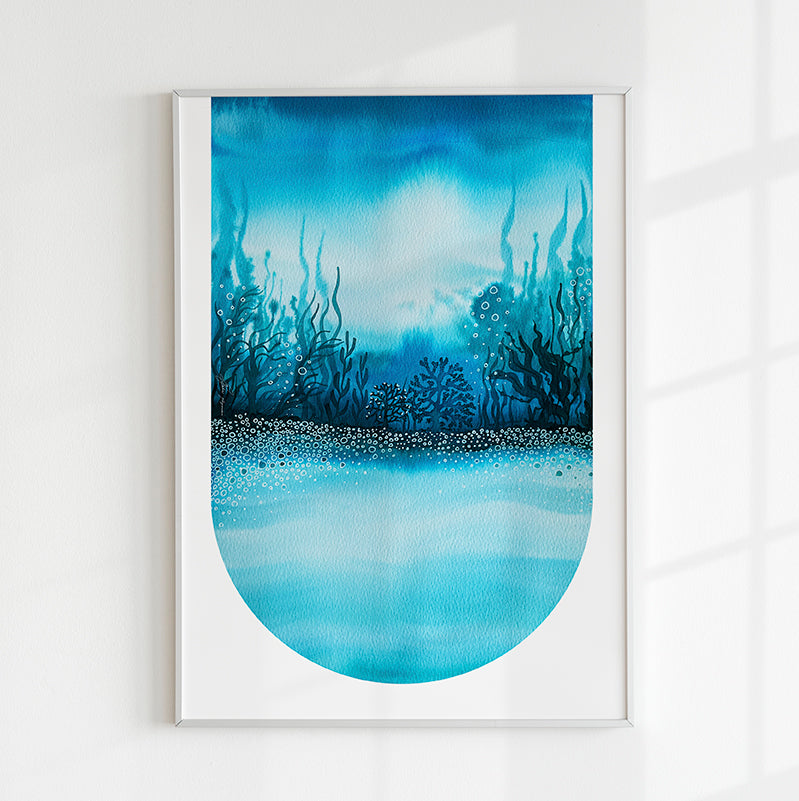 Under the sea watercolour print