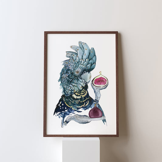 Black cockatoo watercolour prints (Only one left)