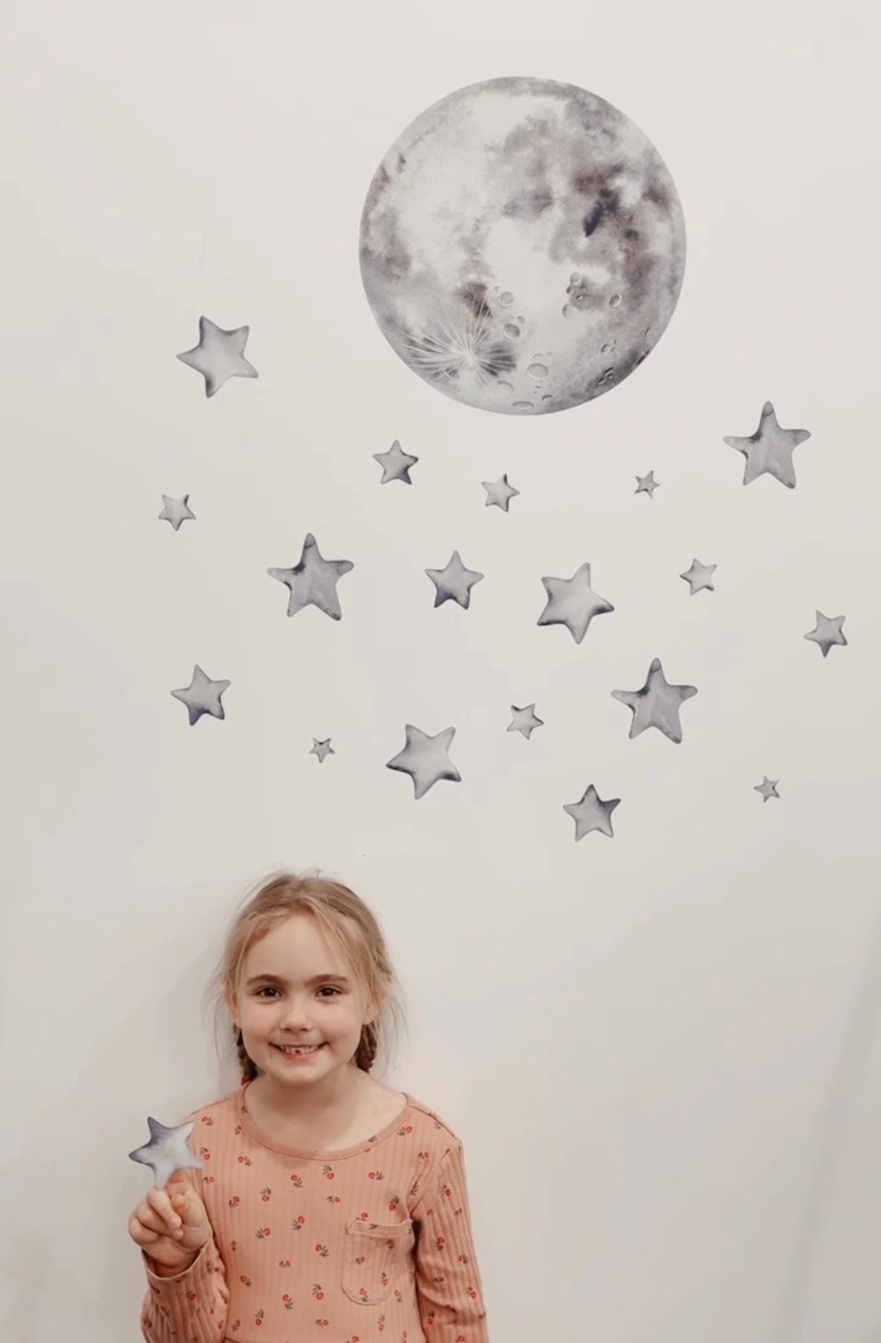 Moon & stars fabric wall decals