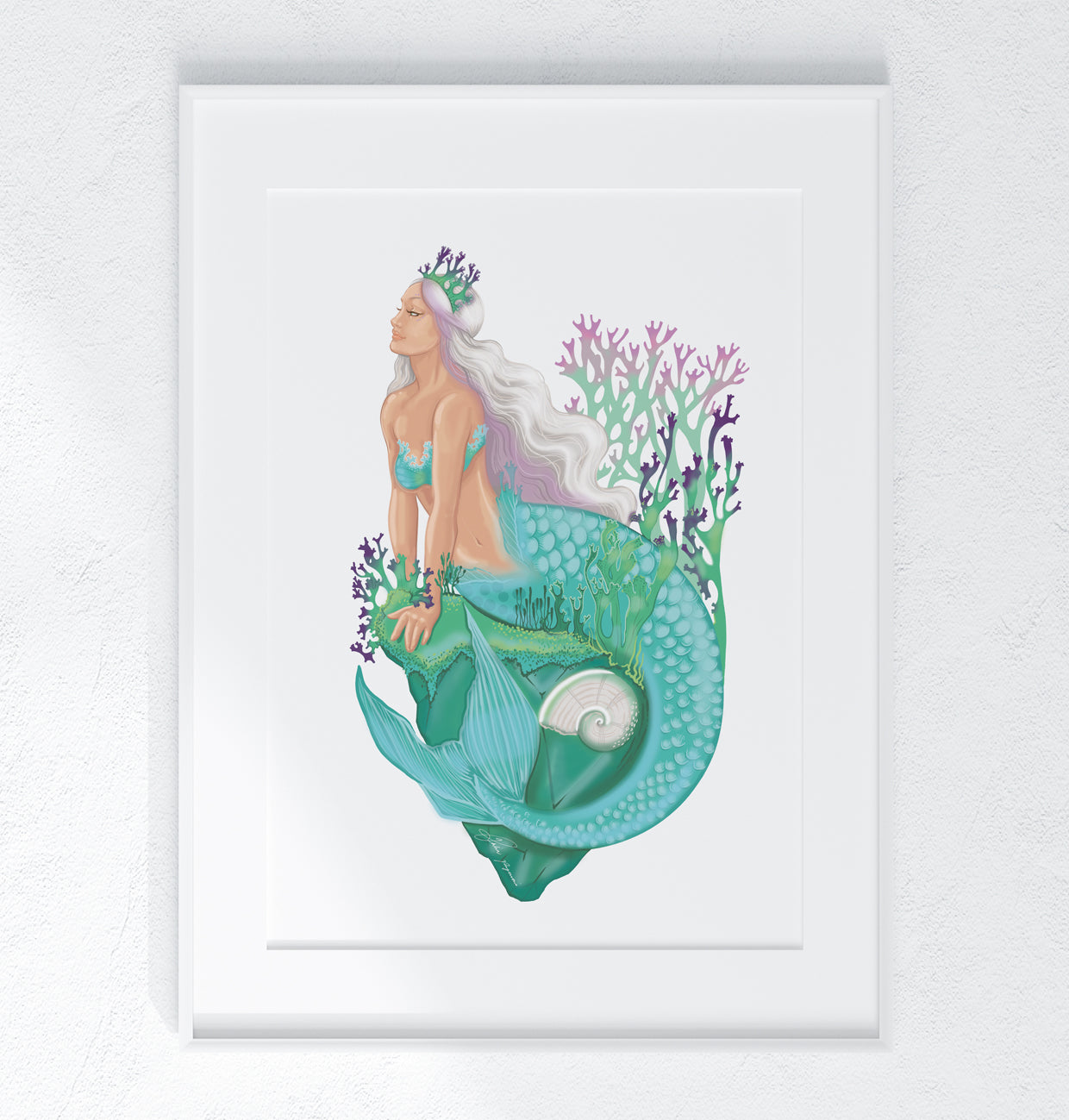 Mermaid on the rock print